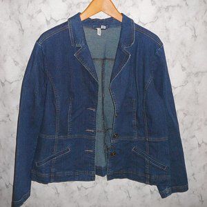 Denim Jean Jacket Coat St. John's Bay size XL Long Sleeve